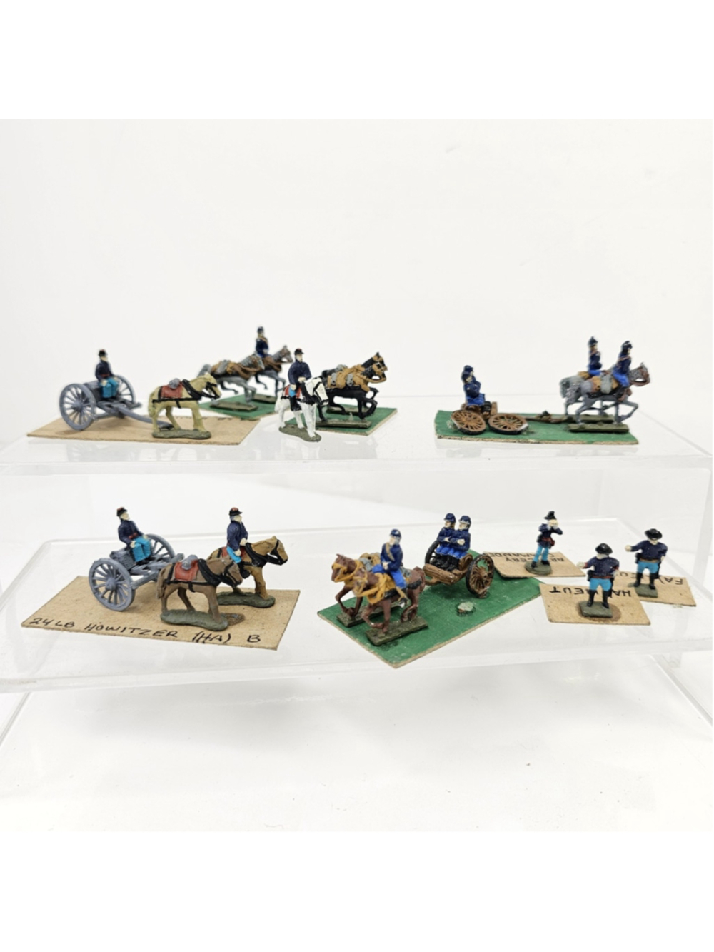 Vintage Painted Lead Military Soldiers Artillery Cannon Horse Team Lot Some...